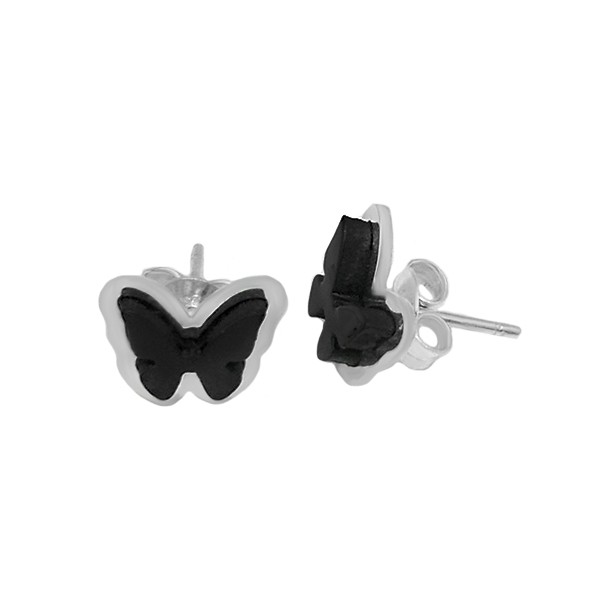 Jet butterfly earrings