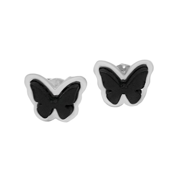 Jet butterfly earrings