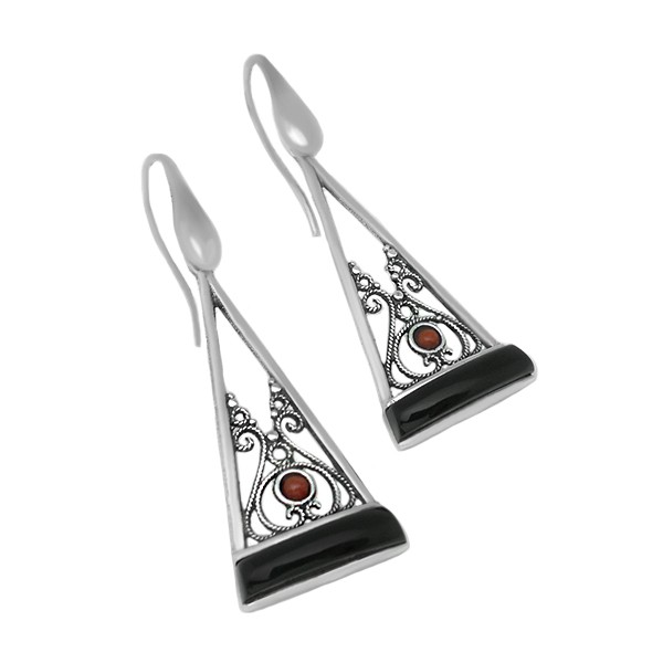 Triangular jet earrings