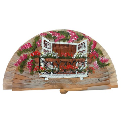 Handmade Fan "Floral Balcony"