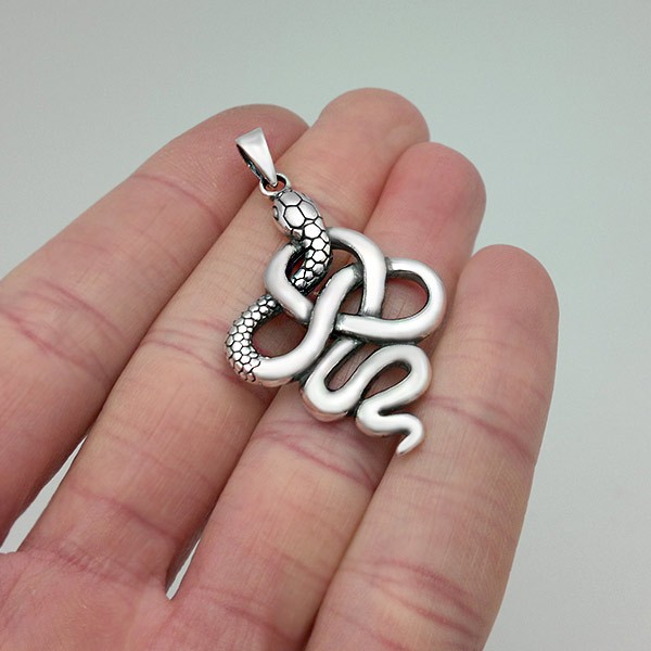 Coiled snake pendant