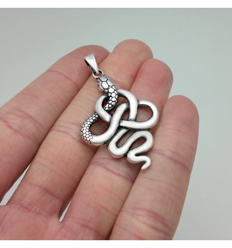 Coiled snake pendant