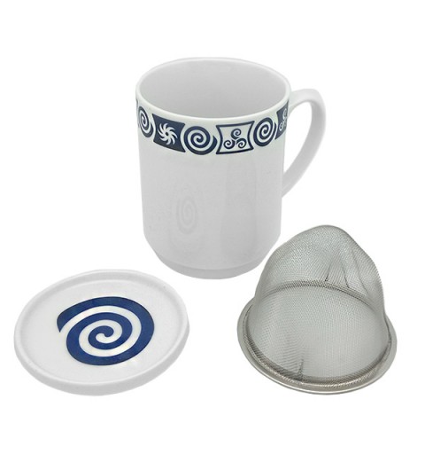 Celtic greek tea cup with spiral