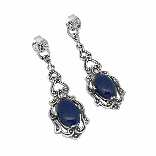 Lapis lazuli and Marcasite earrings