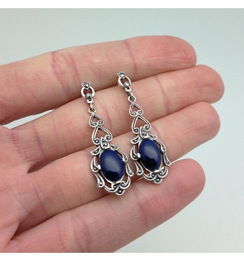 Lapis lazuli and Marcasite earrings