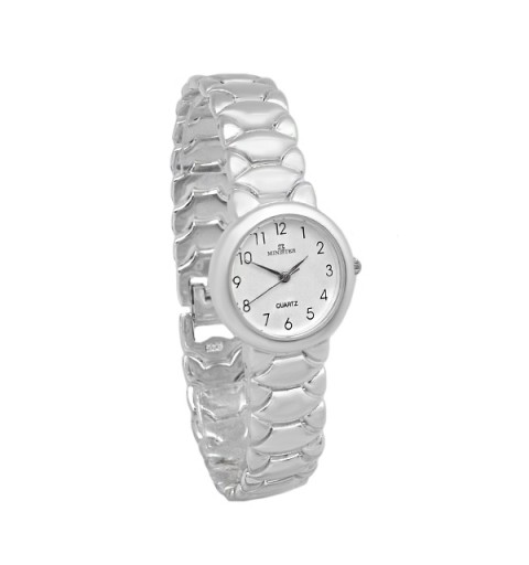 Silver watch with round dial