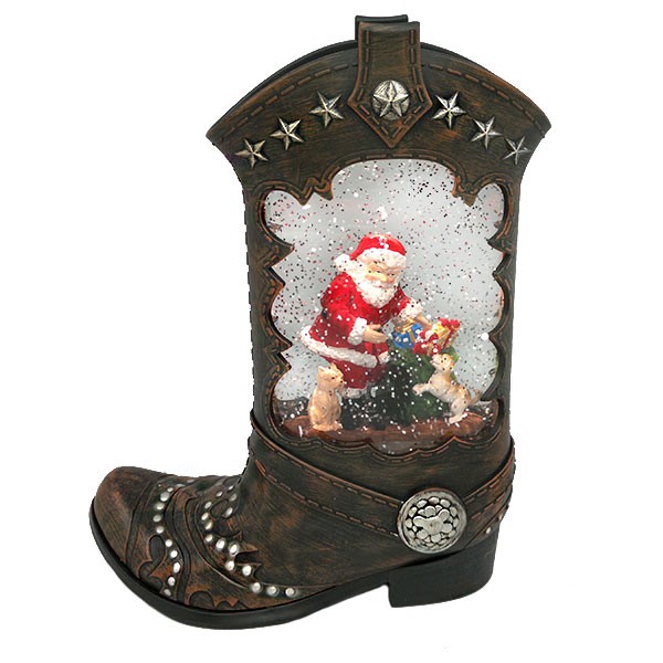 Christmas lantern with country boot