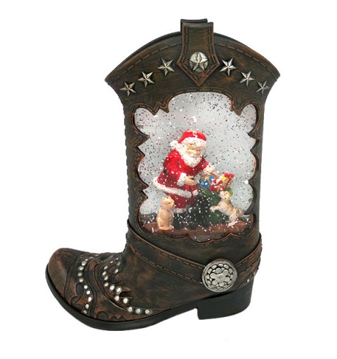 Christmas lantern with country boot
