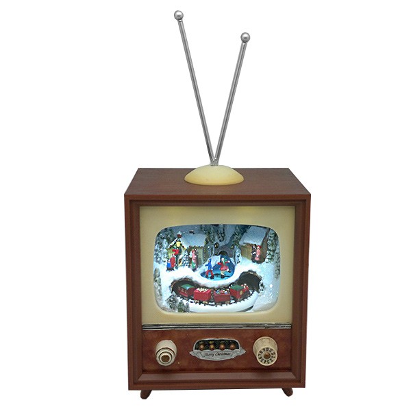 Televisor Retro con Escena Navideña Animada