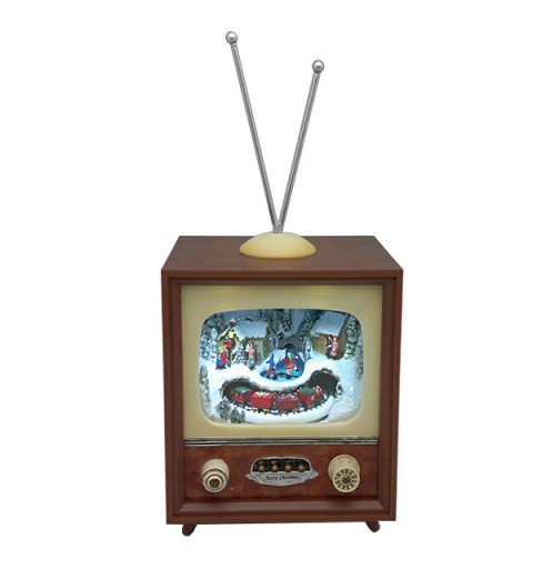 Televisor Retro con Escena Navideña Animada