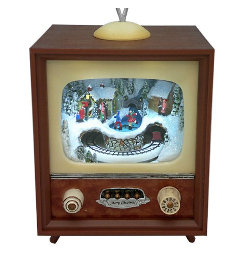 Televisor Retro con Escena Navideña Animada