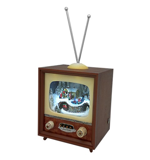 Televisor Retro con Escena Navideña Animada