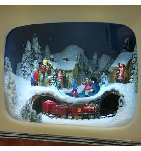 Televisor Retro con Escena Navideña Animada