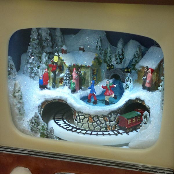 Televisor Retro con Escena Navideña Animada