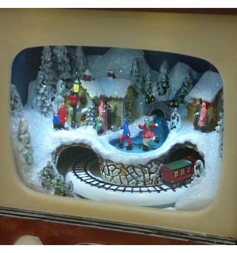 Retro TV with Animated Christmas Scene