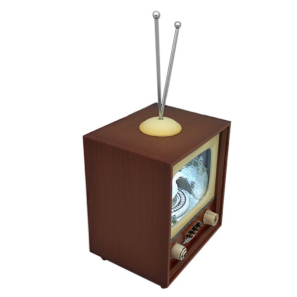Televisor Retro con Escena Navideña Animada