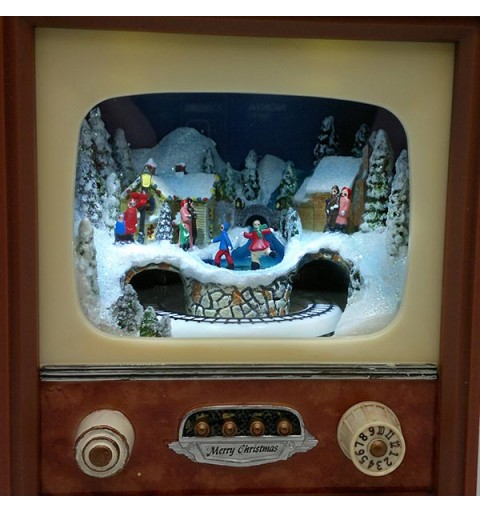 Televisor Retro con Escena Navideña Animada