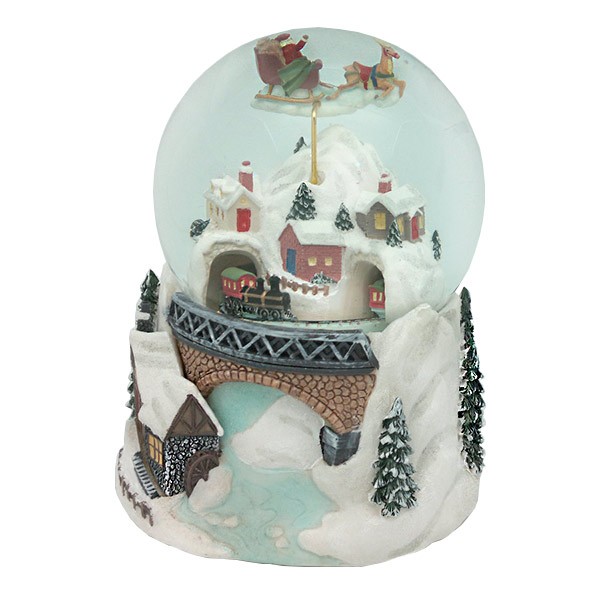 Snowball Santa Claus with his sleigh