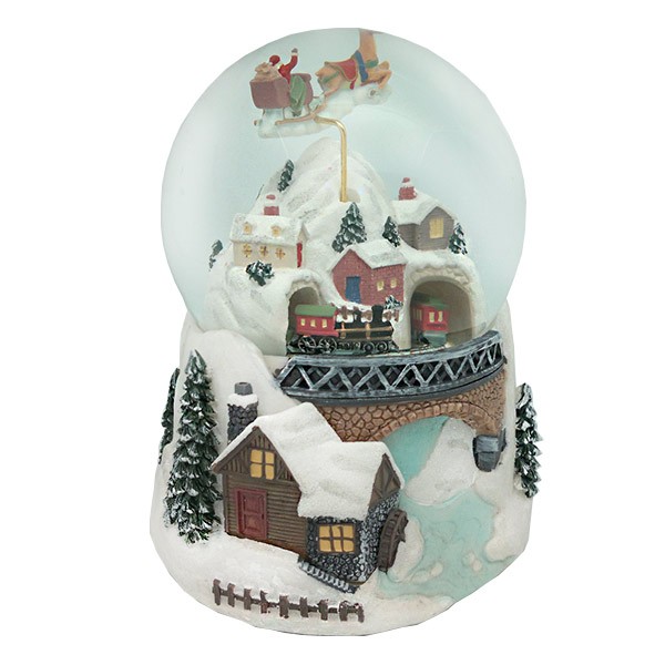 Bola de nieve Santa Claus con su trineo