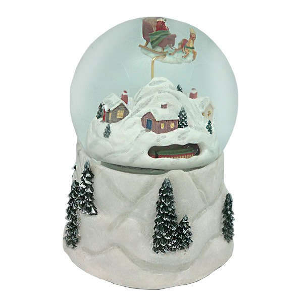 Snowball Santa Claus with his sleigh