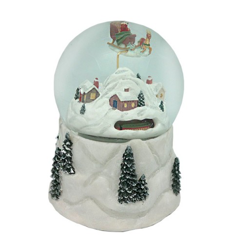 Snowball Santa Claus with his sleigh