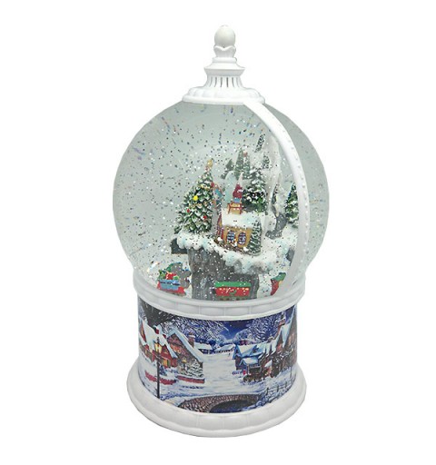 Bola de nieve farolillo pueblo nevado