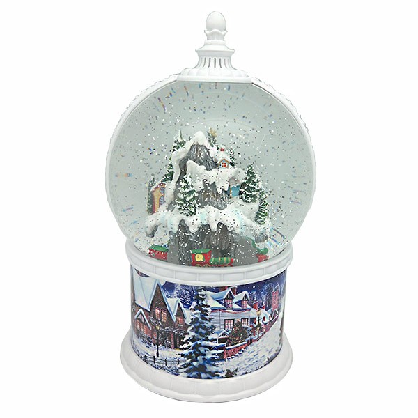 Bola de nieve farolillo pueblo nevado