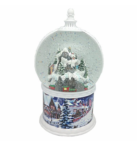 Bola de nieve farolillo pueblo nevado