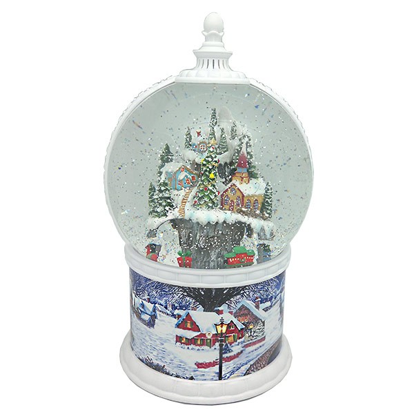 Bola de nieve farolillo pueblo nevado