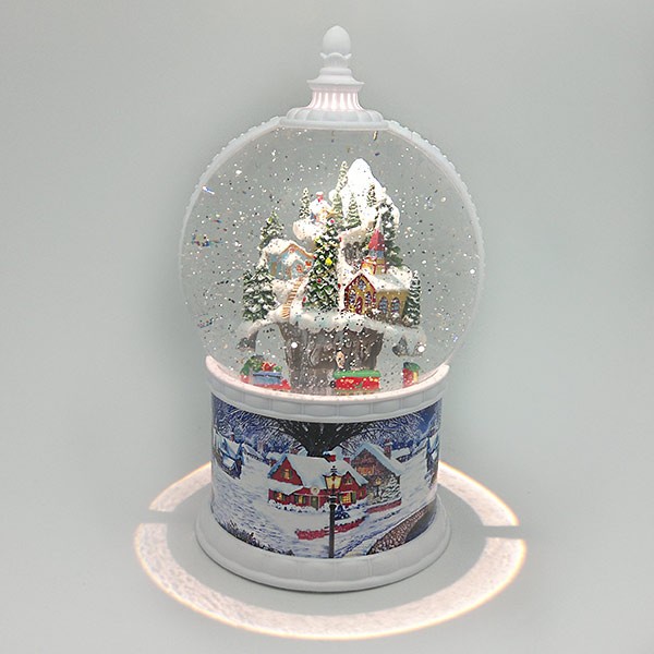 Bola de nieve farolillo pueblo nevado