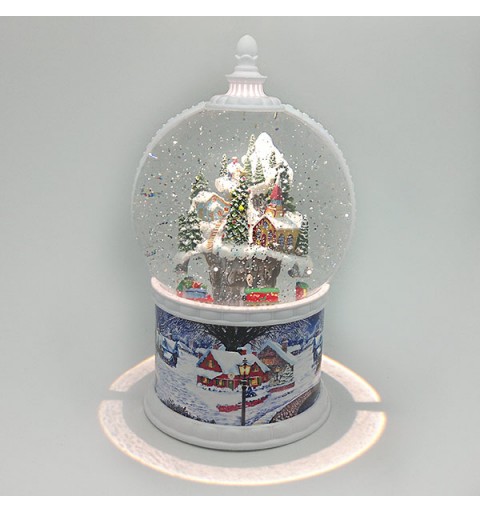 Bola de nieve farolillo pueblo nevado