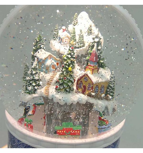 Bola de nieve farolillo pueblo nevado