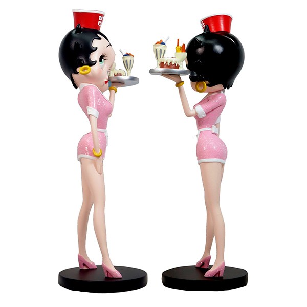 Betty Boop waitress figure, with bright pink dress.