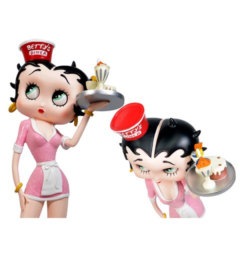 Betty Boop waitress figure, with bright pink dress.