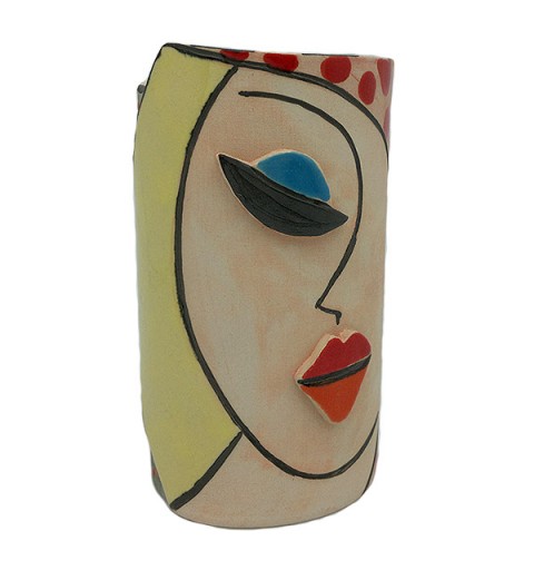 Pencil holder with a woman's face
