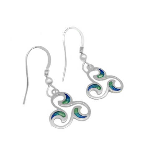 Triskelion earrings with enamel