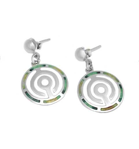Celtic labyrinth earrings with enamel