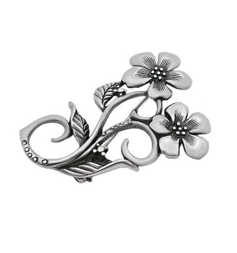 Broche flores de plata