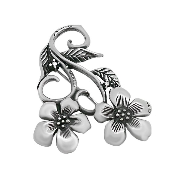 Broche flores de plata