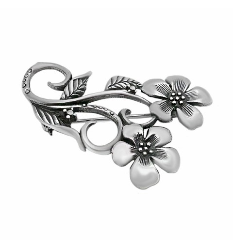 Broche flores de plata