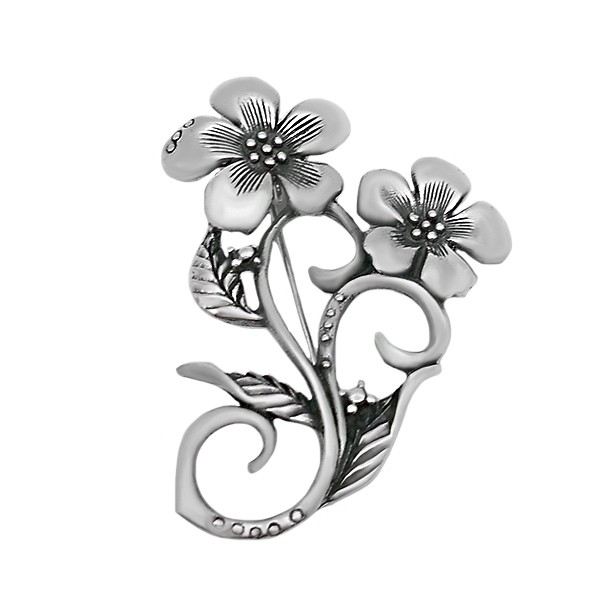 Broche flores de plata