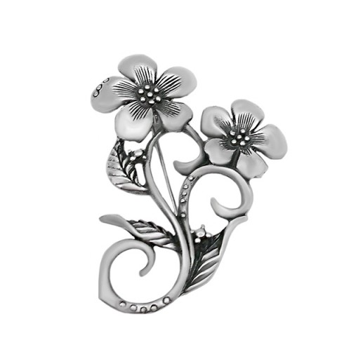 Broche flores de plata