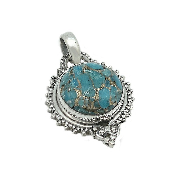 Pendant in sterling silver and a beautiful turquoise