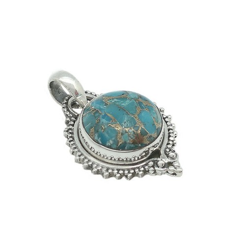 Pendant in sterling silver and a beautiful turquoise