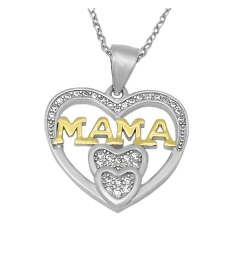 Gold plated mom pendant