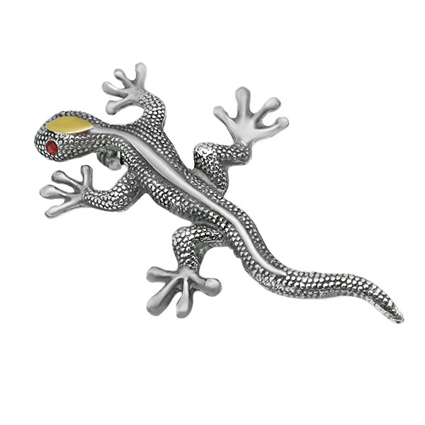 Broche lagarto plata y oro