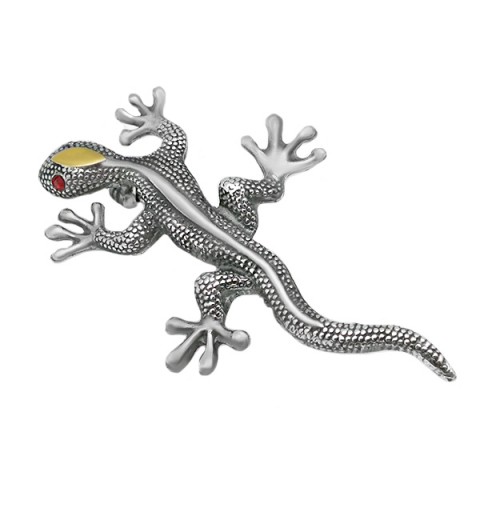 Broche lagarto plata y oro
