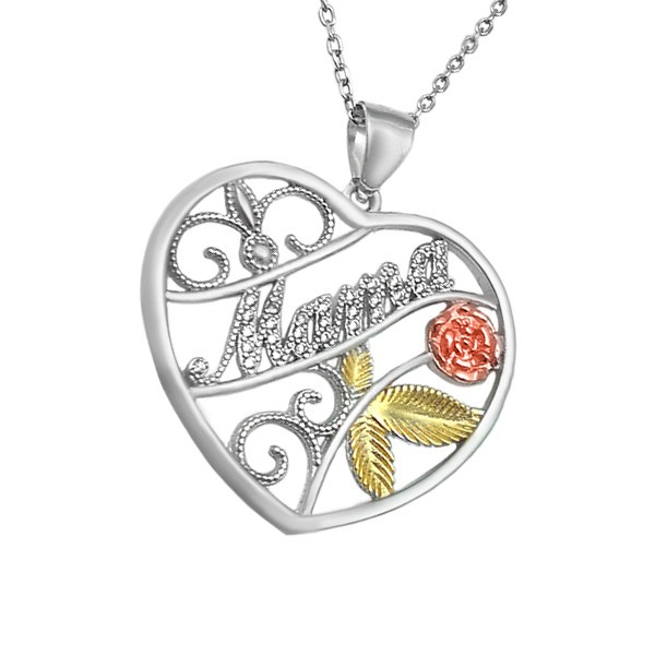 Colgante corazón de flores