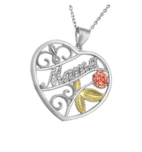 Colgante corazón de flores