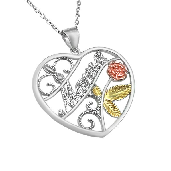 Colgante corazón de flores